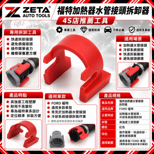 FORD 福特加熱器水管接頭拆卸器｜暖風水管快拆工具｜汽車冷卻系統維修工具